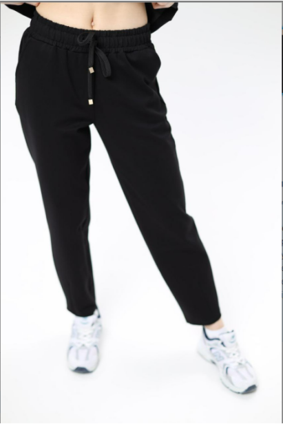 Брюки-слоучі MK з защіпами 46-48 чорні (2222М)