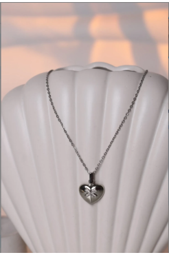 Підвіска серце з камінчиками у срібному кольорі 549/130au - фото 7