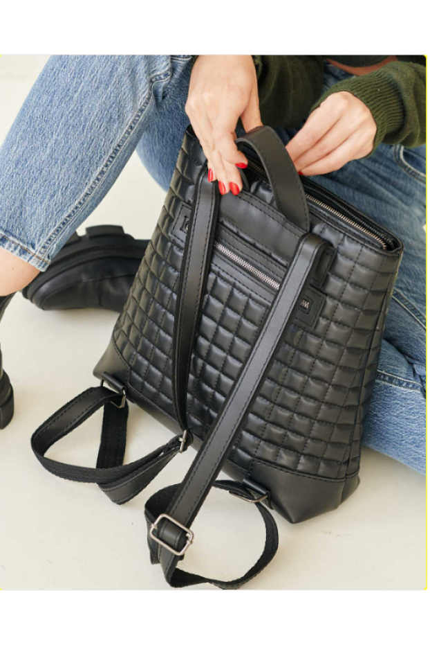 Жіночий рюкзак чорний 47304 - фото 3