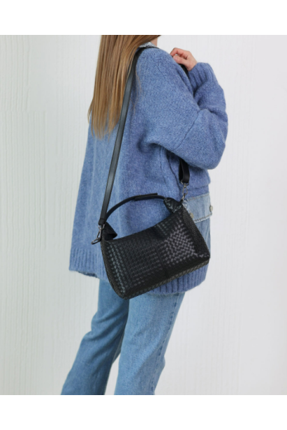 Жіноча сумка плетена чорна 70604