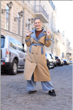 Тренч жіночий 44-50 бежевий (24437Sbj) - фото 1