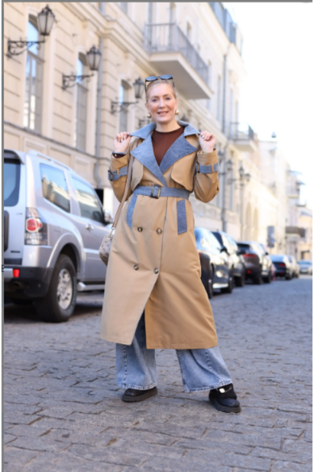 Тренч жіночий 44-50 бежевий (24437Sbj) - фото 1