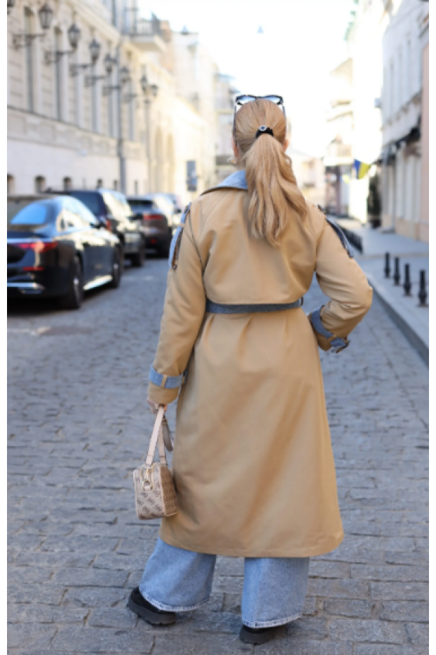 Тренч жіночий 44-50 бежевий (24437Sbj) - фото 2