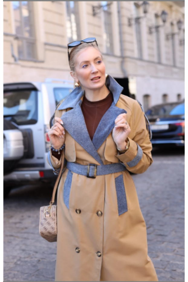 Тренч жіночий 44-50 бежевий (24437Sbj) - фото 3