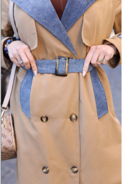 Тренч жіночий 44-50 бежевий (24437Sbj) - фото 5