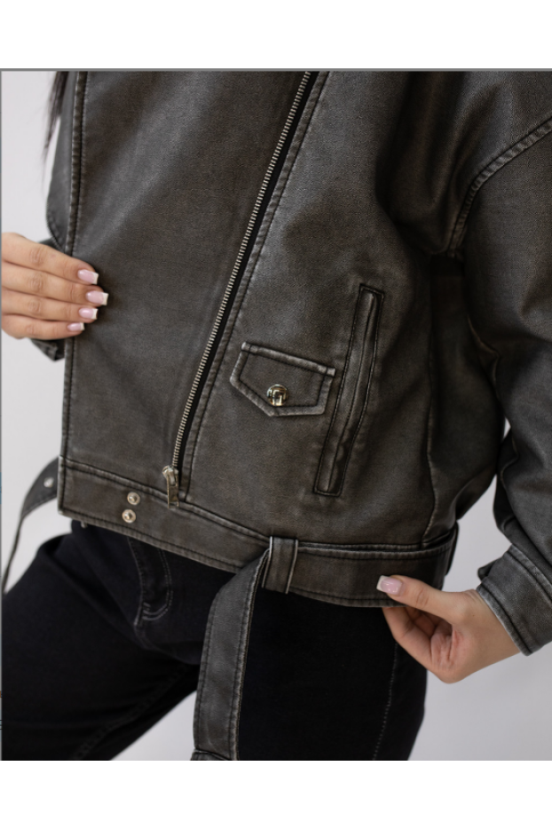 Косуха еко шкіра 50 сіра (82358M) - фото 2