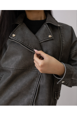 Косуха еко шкіра 50 сіра (82358M) - фото 3