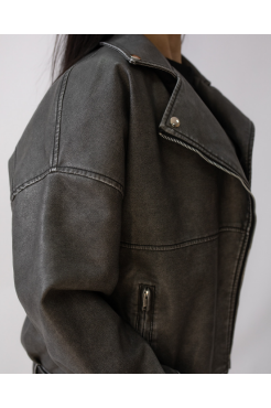 Косуха еко шкіра 50 сіра (82358M) - фото 4