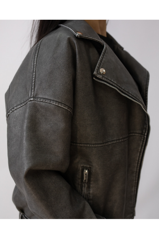 Косуха еко шкіра 50 сіра (82358M) - фото 4