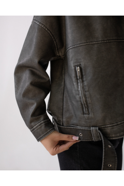 Косуха еко шкіра 50 сіра (82358M) - фото 5