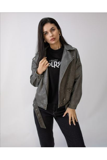 Косуха еко шкіра 50 сіра (82358M)