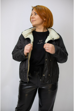 Пуховик скорочений 48-50 чорний (890311blL) - фото 1