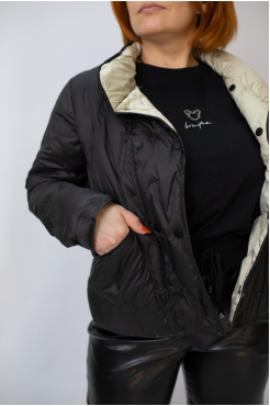 Пуховик скорочений 48-50 чорний (890311blL) - фото 2