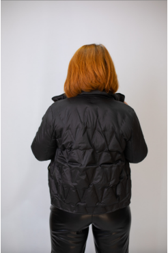 Пуховик скорочений 48-50 чорний (890311blL) - фото 3
