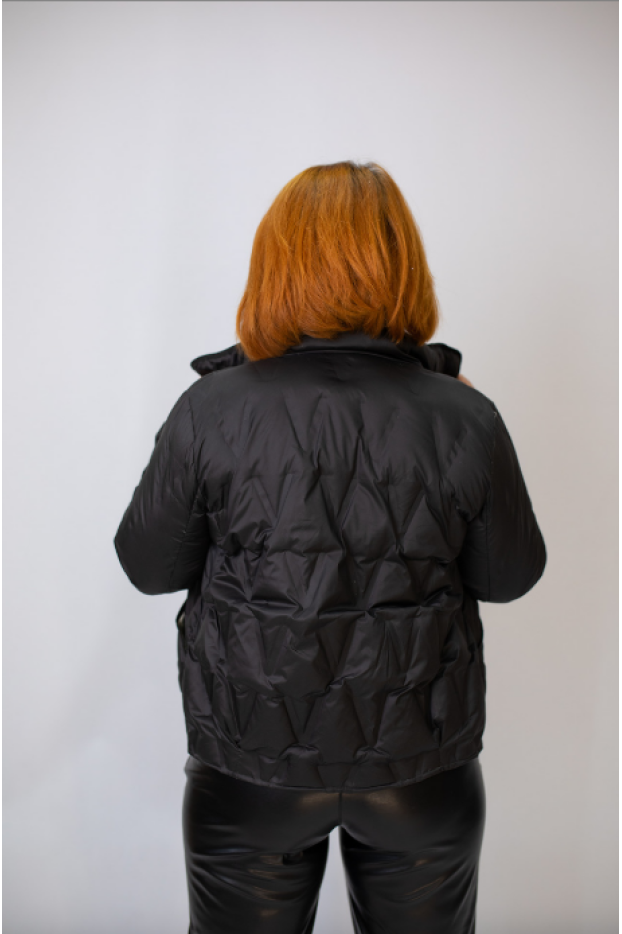 Пуховик скорочений 48-50 чорний (890311blL) - фото 3