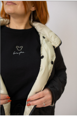 Пуховик скорочений 48-50 чорний (890311blL) - фото 4