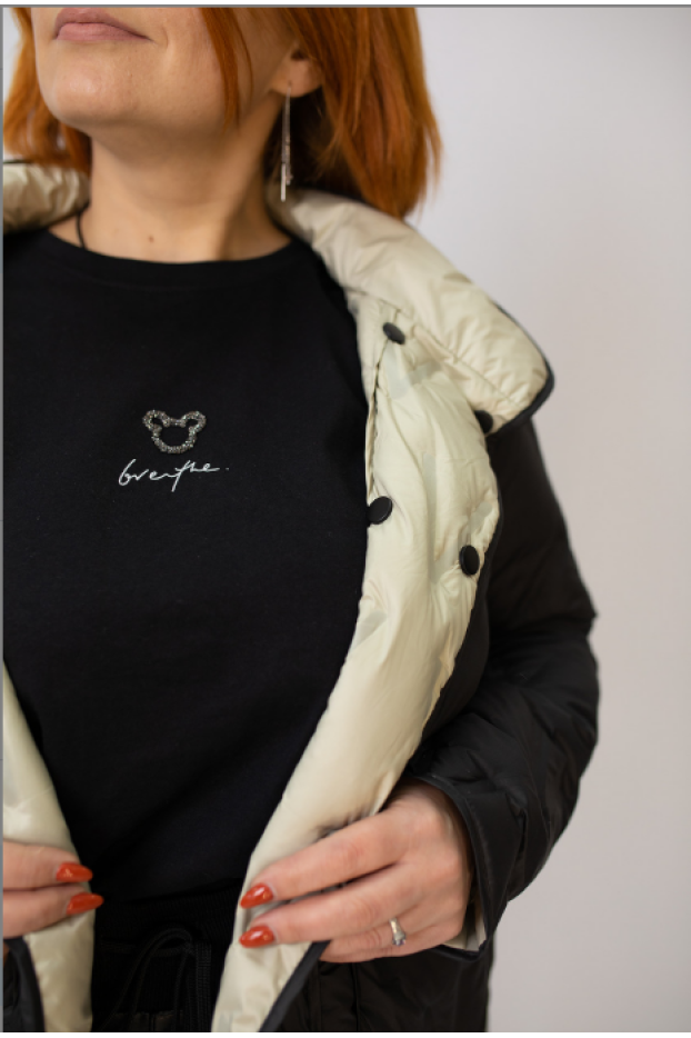 Пуховик скорочений 48-50 чорний (890311blL) - фото 4