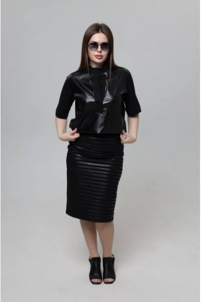 Спідниця комбінована 44 чорна (EVA92/44)