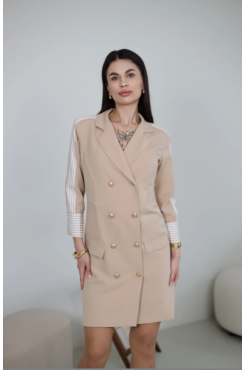 Сукня з лампасами 36 бежева (111251be) - фото 2