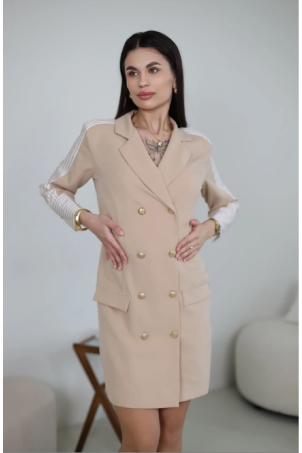 Сукня з лампасами 36 бежева (111251be) - фото 3