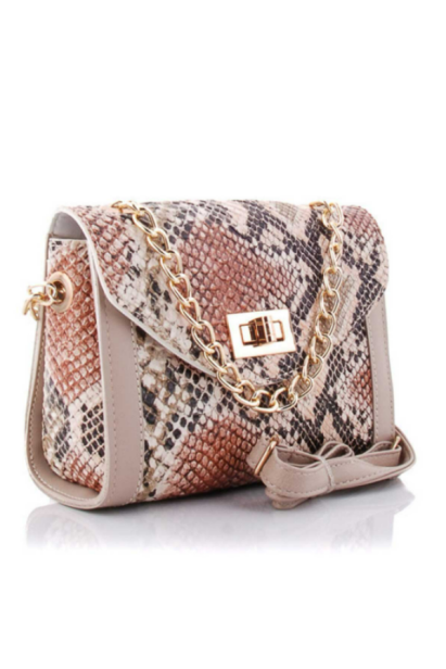 Сумка маленька бежева рептілія