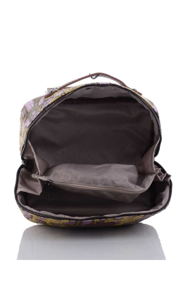 Жіноча косметичка в золотому кольорі з фіолетовим рептілія 71005 - фото 3