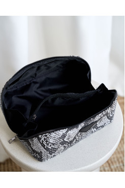 Жіноча косметичка біла з чорним рептілія 71001 - фото 2