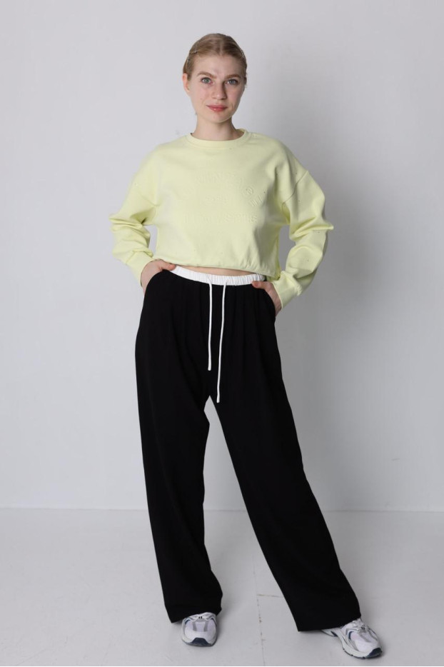 Брюки-палацо жіночі 50-54 чорні (82686blM) - фото 3