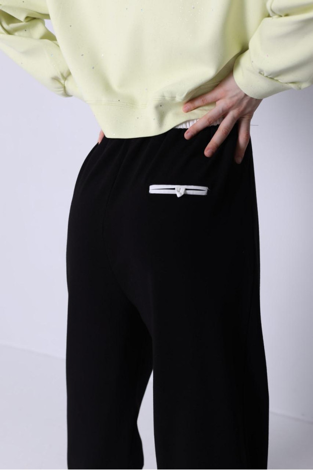 Брюки-палацо жіночі 50-54 чорні (82686blM) - фото 10