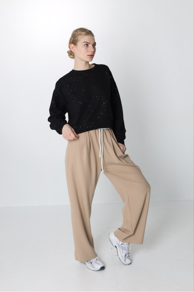 Брюки-палацо жіночі М моко (82686M)