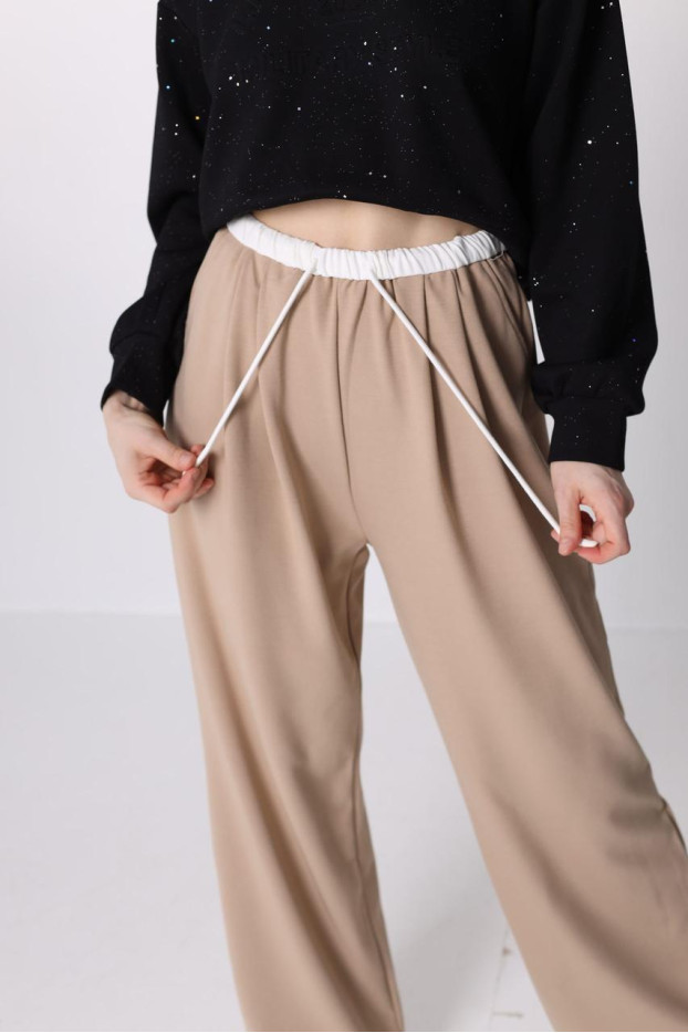 Брюки-палацо жіночі М моко (82686M) - фото 8