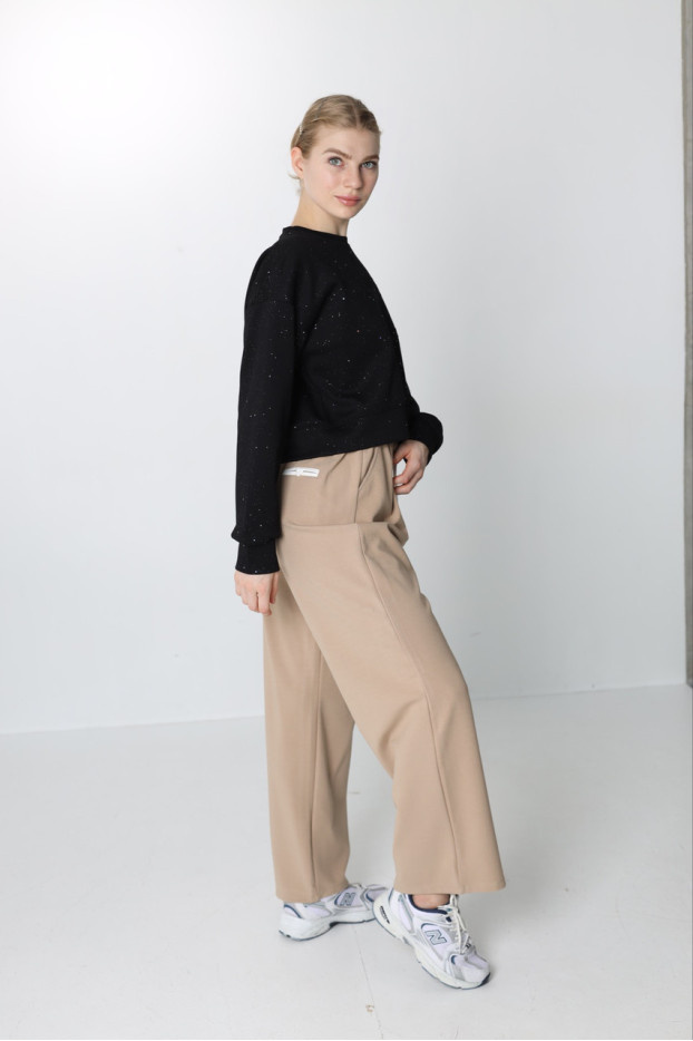 Брюки-палацо жіночі М моко (82686M) - фото 2