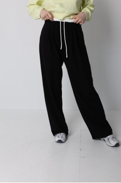 Брюки-палацо жіночі 46-50 чорні (82686blS) - фото 1