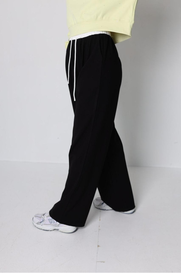 Брюки-палацо жіночі 46-50 чорні (82686blS) - фото 5