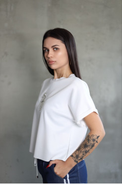 Футболка трикотажна Cлоник 46-50 молочна (816026) - фото 4