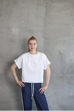 Футболка трикотажна Cлоник 46-50 молочна (816026) - фото 6