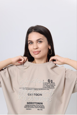 Футболка трикотажна 50-56 бежева (816100) - фото 4