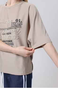 Футболка трикотажна 50-56 бежева (816100) - фото 9