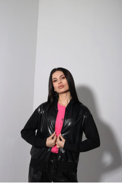 Куртка-бомбер комбінований МК жіночий 54-56 чорний (2999XL) - фото 4