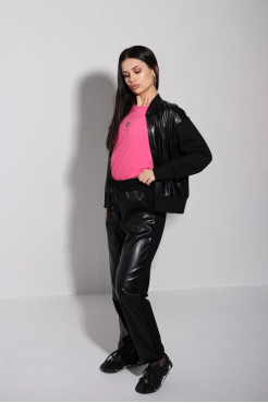 Куртка-бомбер комбінований МК жіночий 46-48 чорний (2999S) - фото 10