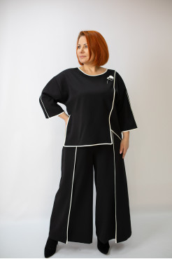 Костюм жіночий брючний святковий48-50 чорний (6504) - фото 1