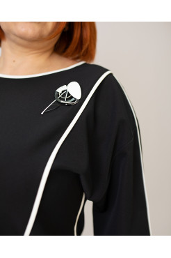 Костюм жіночий брючний святковий48-50 чорний (6504) - фото 6