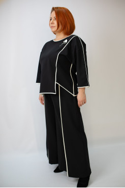 Костюм жіночий брючний святковий48-50 чорний (6504) - фото 7