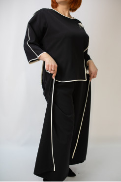 Костюм жіночий брючний святковий48-50 чорний (6504) - фото 8