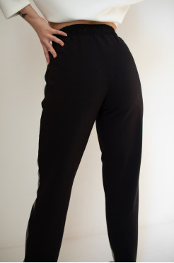 Брюки-слоучі комбіновані 54-56 чорні (21099XXL) - фото 4