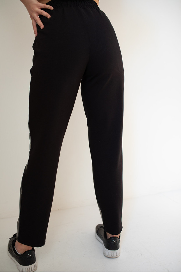 Брюки-слоучі комбіновані 54-56 чорні (21099XXL) - фото 5