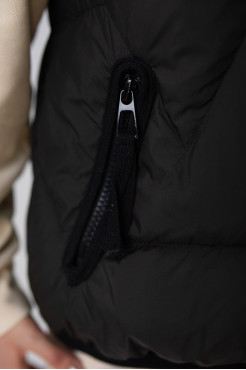 Жилет жіночий з капюшоном теплий 48-50 чорна (88008blXXXL) - фото 2