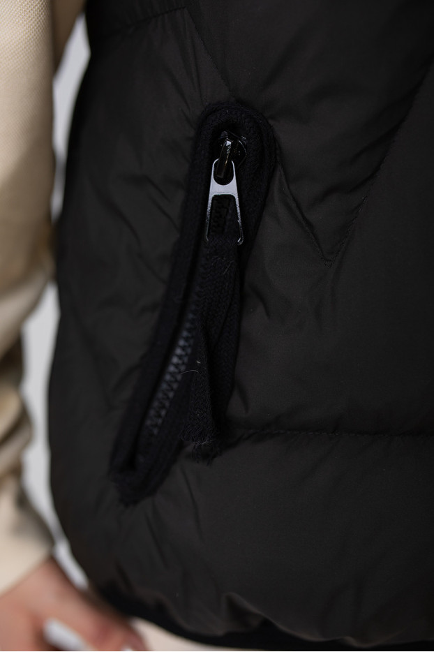 Жилет жіночий з капюшоном теплий 48-50 чорна (88008blXXXL) - фото 2