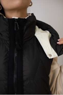 Жилет жіночий з капюшоном теплий 48-50 чорна (88008blXXXL) - фото 3