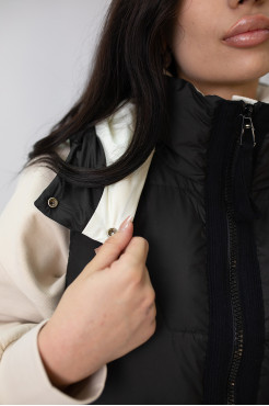 Жилет жіночий з капюшоном теплий 48-50 чорна (88008blXXXL) - фото 4